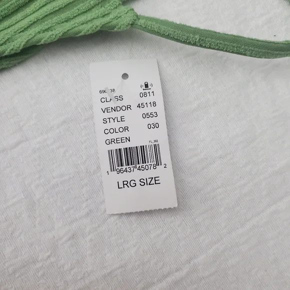 PACSUN Eco Green "Avalon" Terry Ribbed High Cut Bikini Bottom - Picture 11 of 11